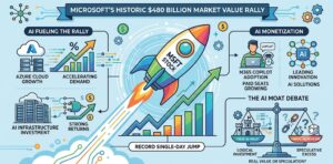 Microsoft's stock logs its biggest single-day jump since 2008, adding $450 billion in market value as 43% Azure growth proves the AI moat. Is the market returning to fundamentals or entering financial nihilism?