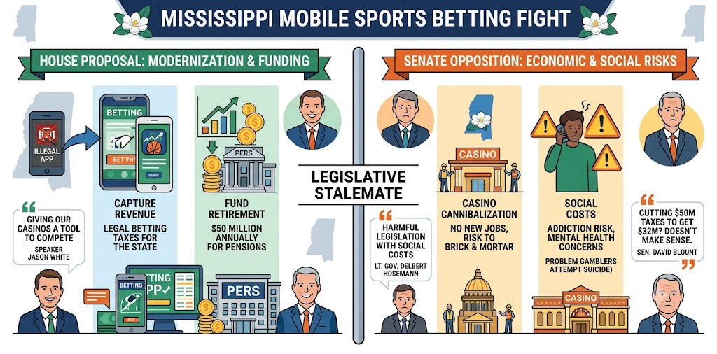 Mississippi Lt. Gov. Hosemann Torpedoes Mobile Sports Betting Bill
