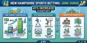 New Hampshire Sports Betting Surges 41% to $71M in June