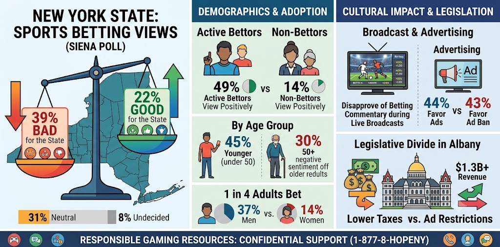 NY Poll: 39% Say Online Sports Betting Harms the State