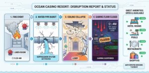 Ocean Casino Resort Suspends Gaming After Fire and Ceiling Collapse