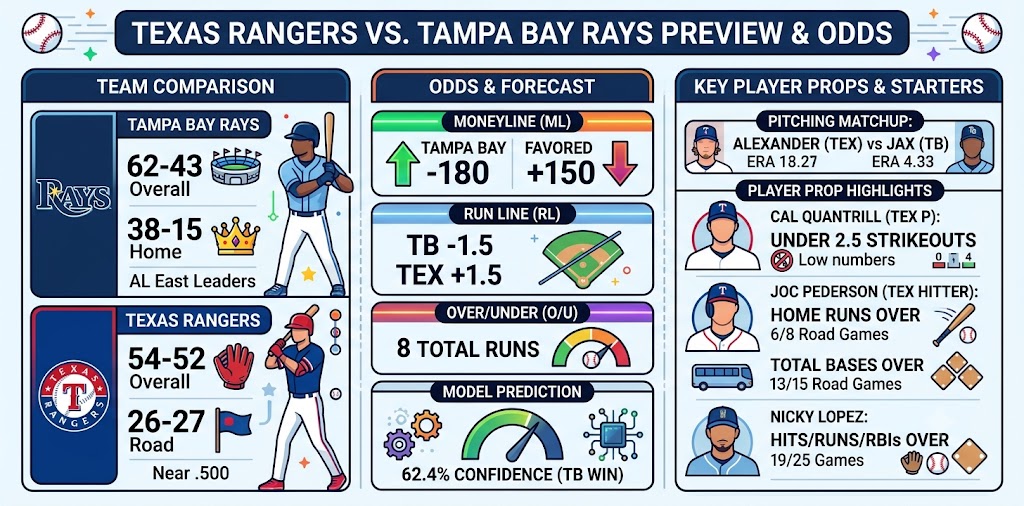 Rangers vs Rays Predictions & Odds