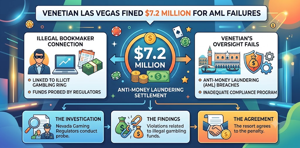 Venetian Hit With $7.2M Fine Over Illegal Bookmaker AML Failures