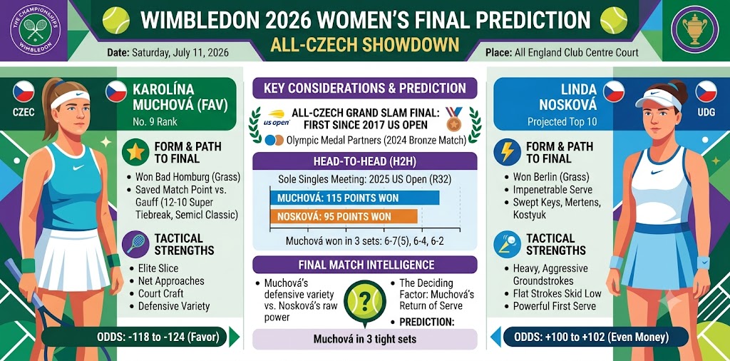 Wimbledon 2026 Final Prediction: Karolína Muchová vs. Linda Nosková