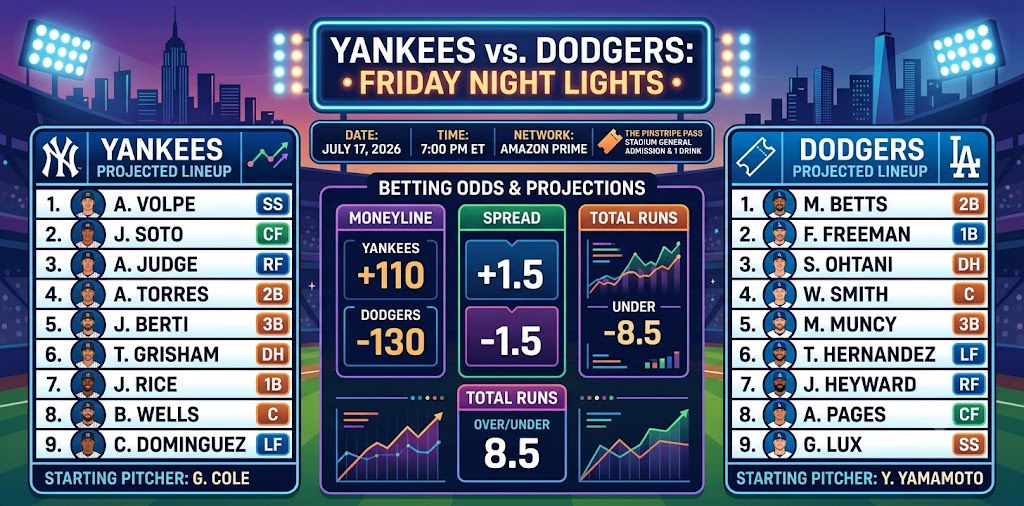 Yankees vs. Dodgers Friday Night Lights: Betting Odds, Lineups, and Ohtani’s Status