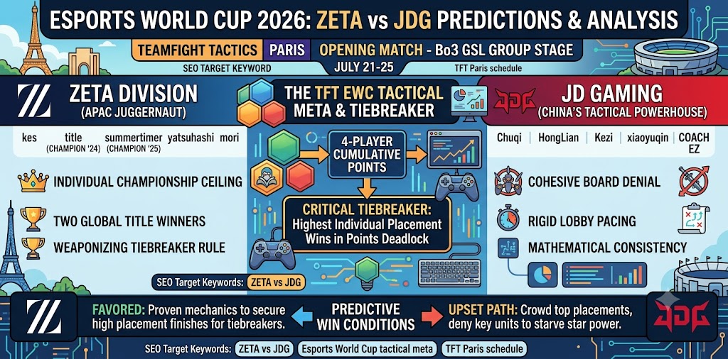 ZETA DIVISION vs JD Gaming Predictions: TFT Esports World Cup 2026 Meta Analysis