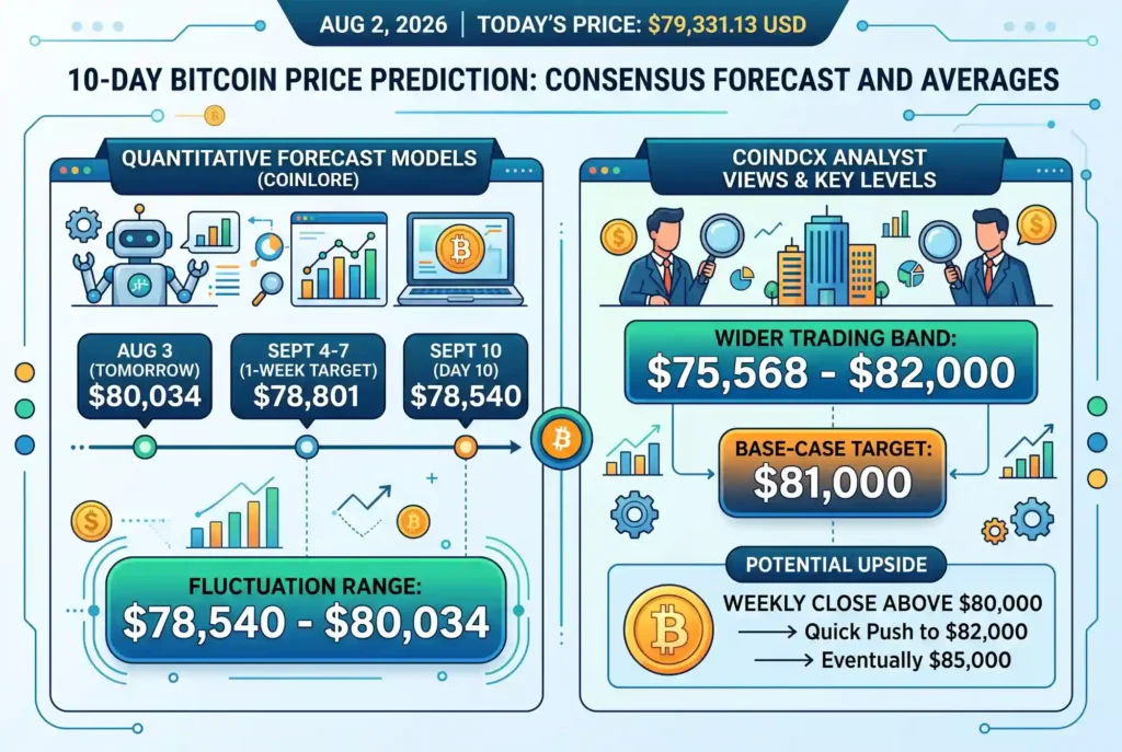 10-Day Bitcoin Price Prediction: Consensus Forecast and Averages