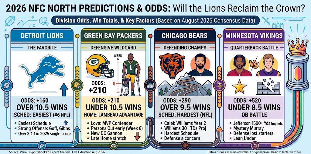 2026 NFC North Predictions & Odds: Will the Lions Reclaim the Crown?