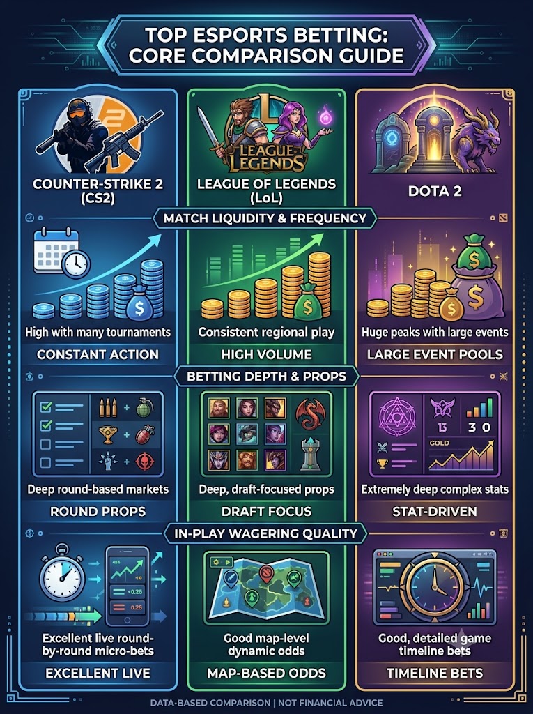 The Top 10 Best eSports to Bet on in 2026: Market Share, Ratings & Data