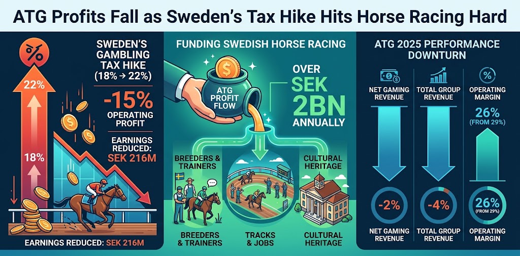 ATG Profits Fall as Sweden's Tax Hike Hits Horse Racing Hard
