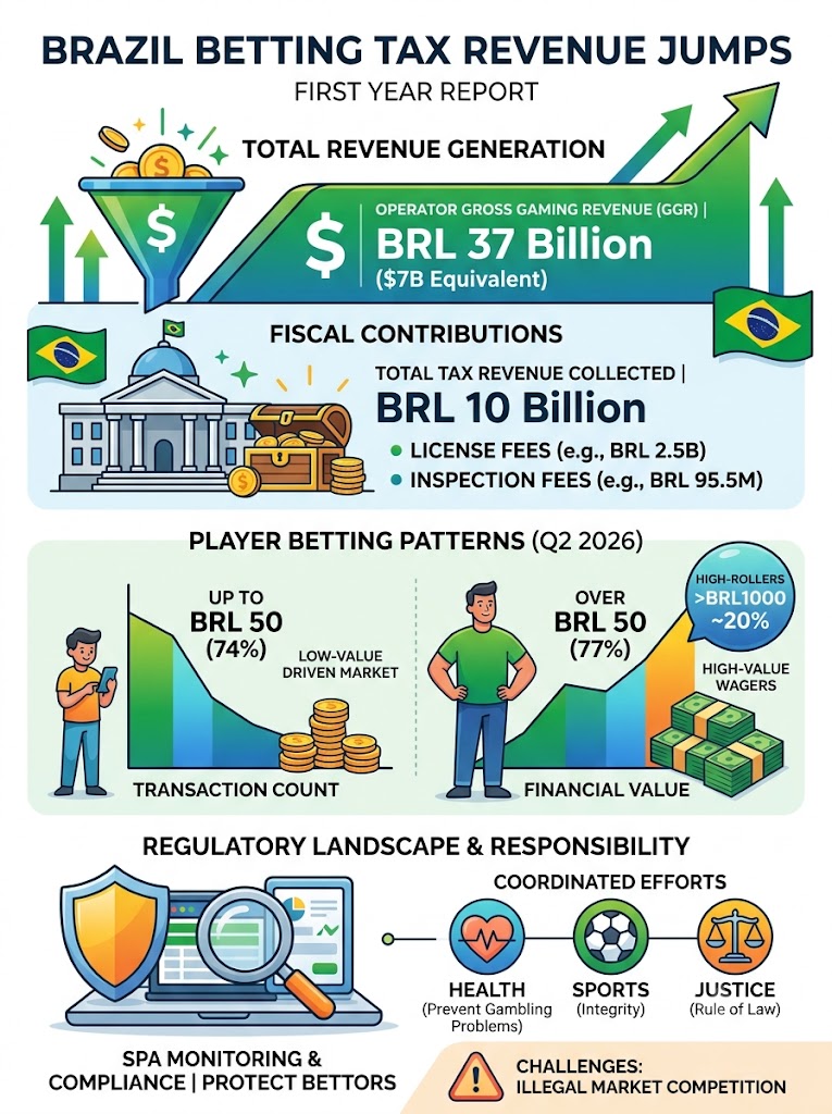 Brazil Betting Tax Jumps Past BRL10B in First Year