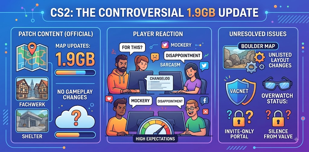 CS2 Players Slam Valve Over Disappointing 1.9GB August Update