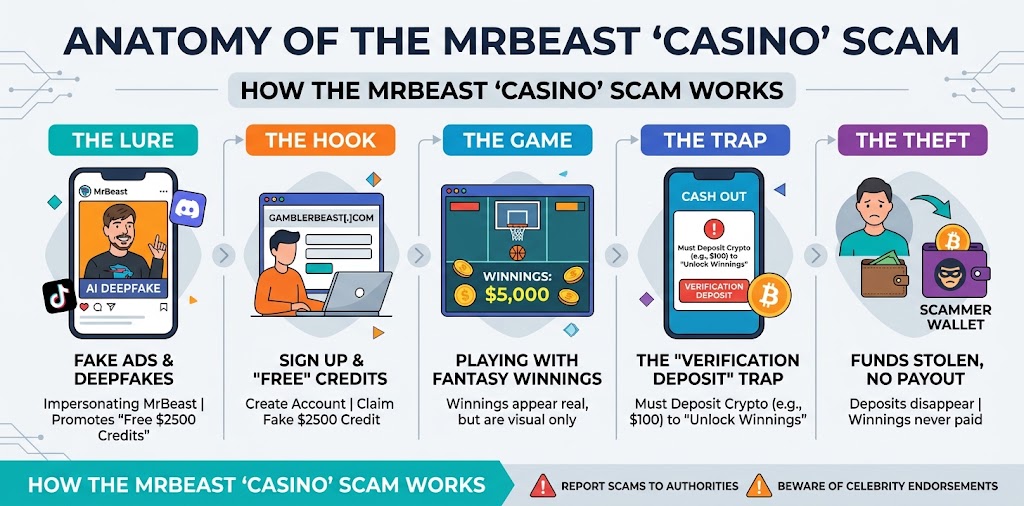Mr Beast Casino App Scam: Fake Deepfakes & Crypto Fraud
