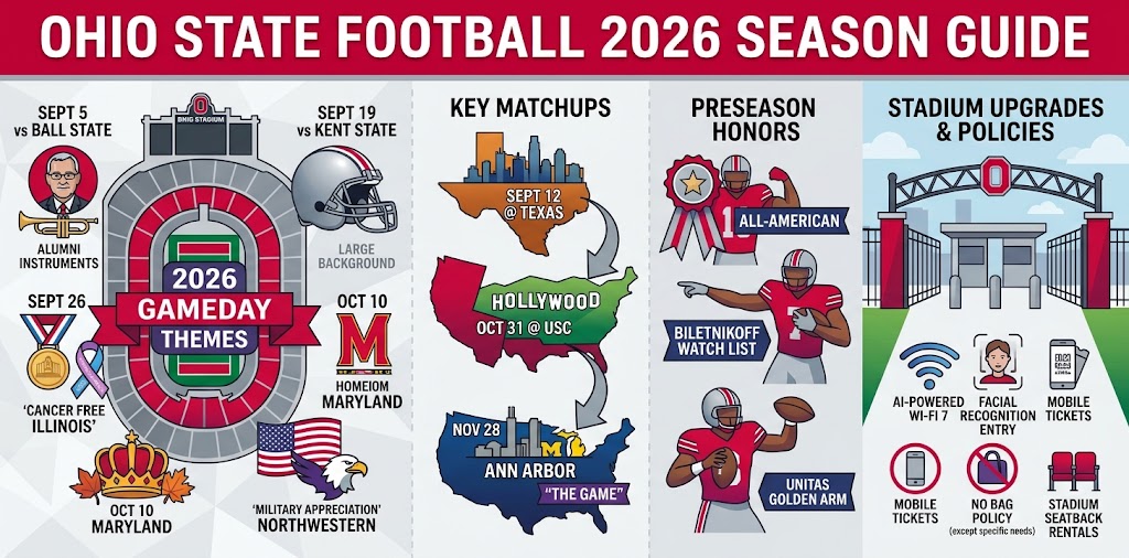 Ohio State Football Schedule 2026: Game Themes, Times, and Stadium Upgrades