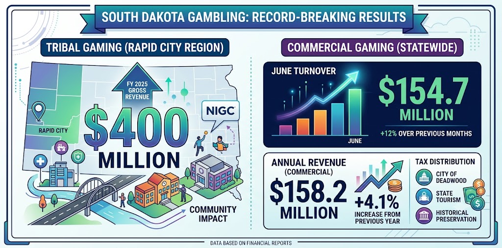 SD Gambling Turnover Surpasses $150M Milestone & Tribal Records