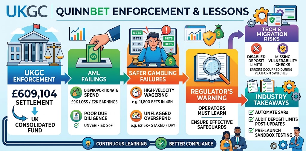 UKGC QuinnBet Settlement: Regulator Warns Operators Over AML & Safer Gambling Failures