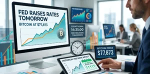 Fed Raises Rates Tomorrow: Bitcoin at $77,873 and What History Says Happens 48 Hours After a Hike