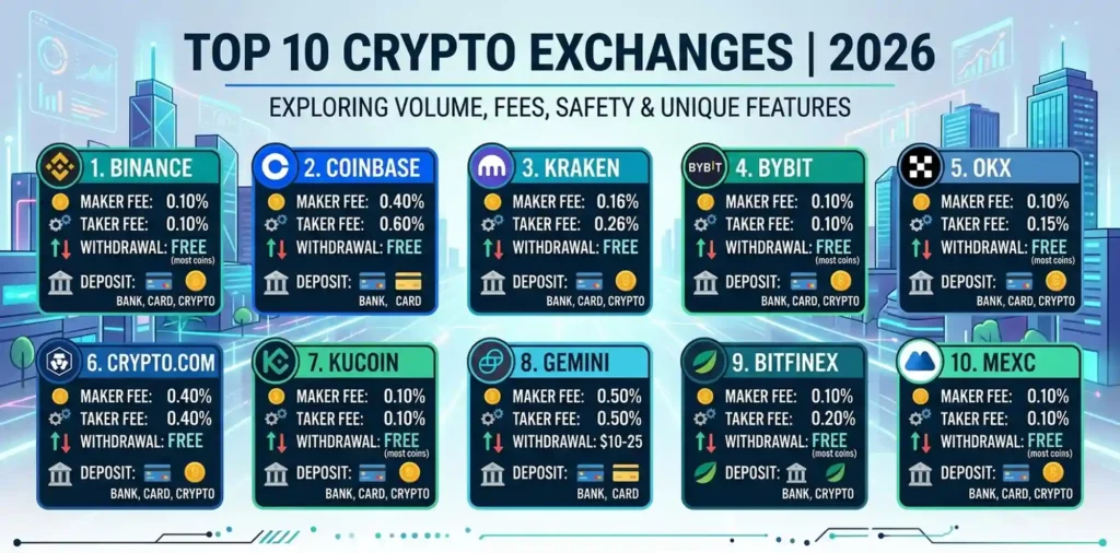 Top 10 Crypto Exchanges 2026
